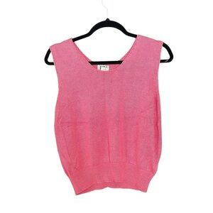 FIA ITALIA Vintage Handloomed Sleeveless Knit Sweater Tank Top Pink M